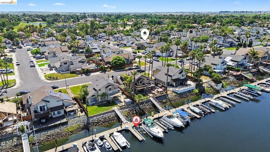 Waterfront property featuring multiple boat docks