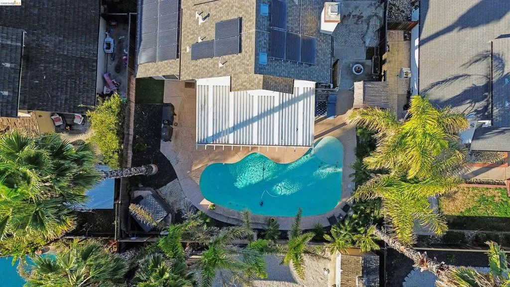 Aerial view of a pool area