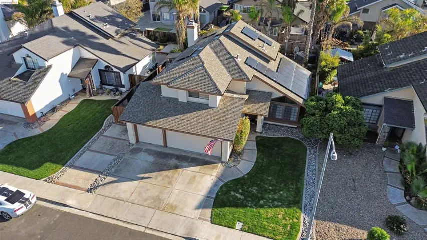 Aerial view of residential area