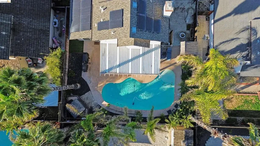 Aerial view of a pool area