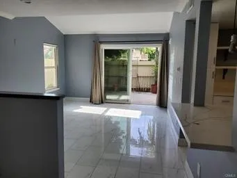 living room and patio