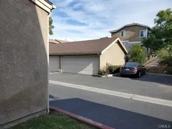 View to 2 car garage