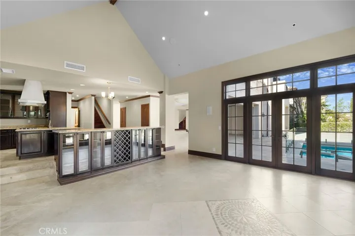 Family Room facing Kitchen and Pool