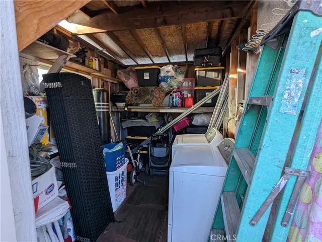 Inside storage with laundry