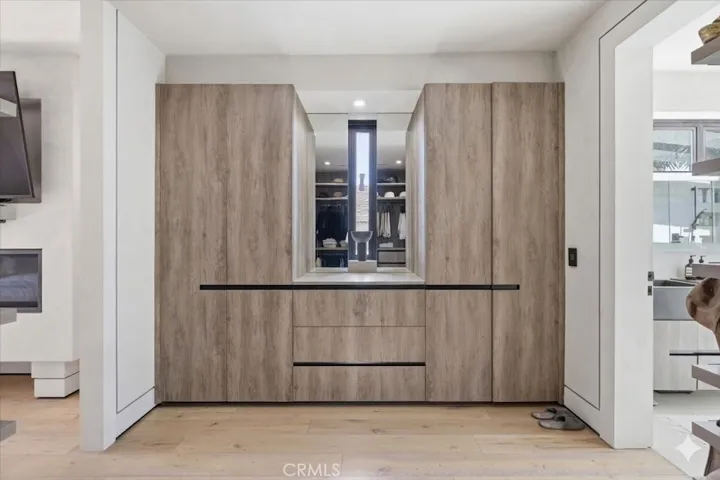 Built-ins in the primary closet.
