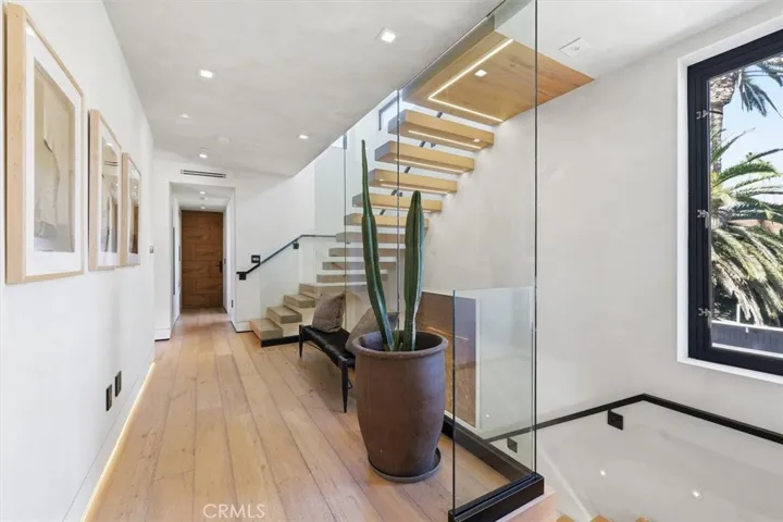 Steps that go to the rooftop deck.