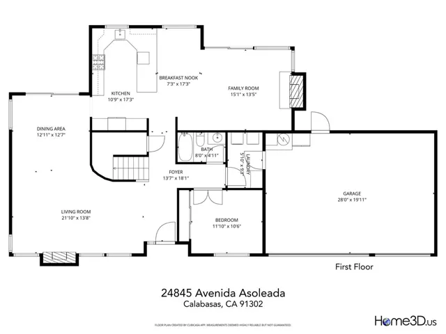 First Floor Floorplan-Measurements are estimated