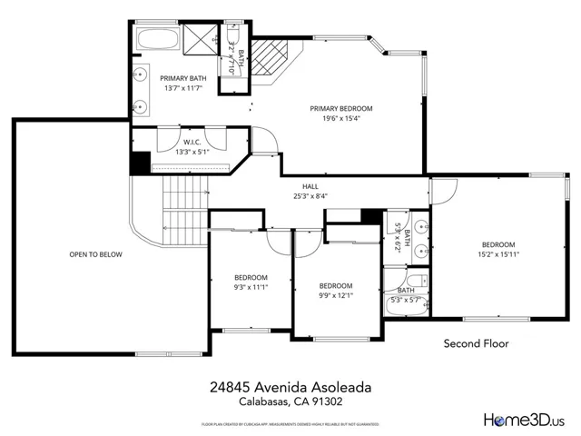 2nd Floor Floorplan-Measurements are estimated