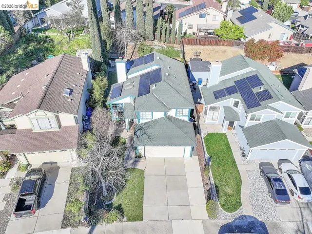 Aerial view of residential area