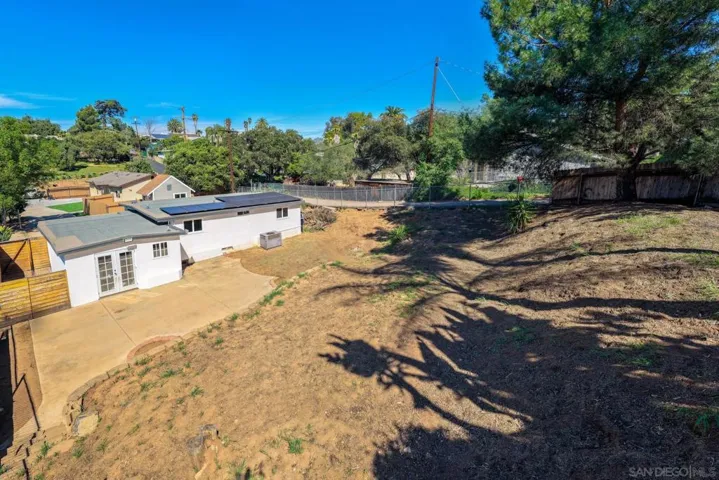 Large backyard of main home