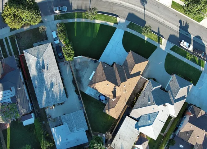 Home in middle drone view