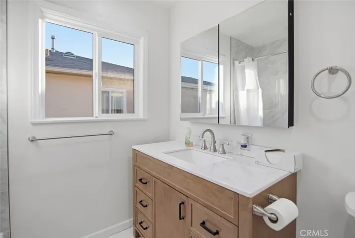 Full Bath with Double Rx Cabinets over sink