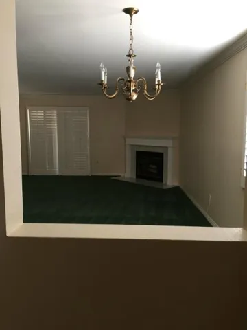 View from entry way of Dining room/Living room