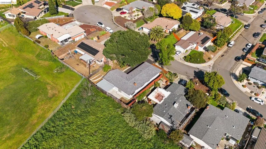 Aerial view of residential area