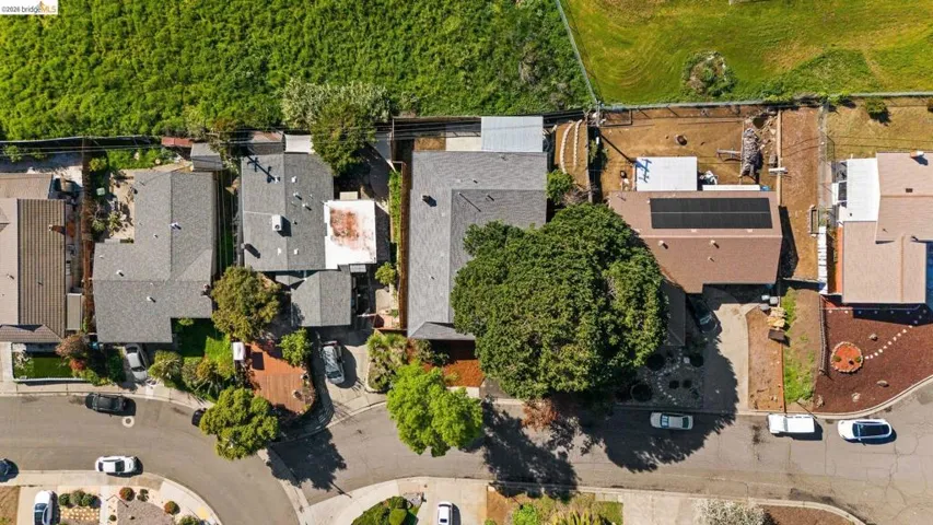 Aerial perspective of suburban area