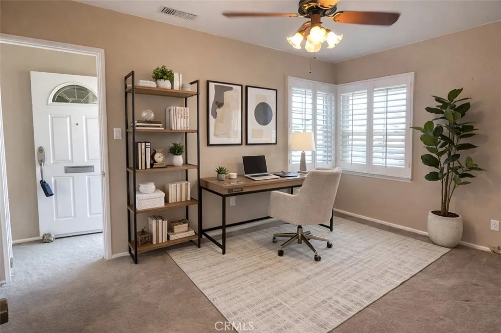 Virtually staged front bedroom