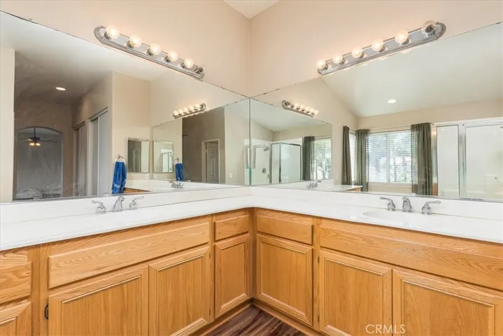 Primary bath includes plenty of counter pace and dual basins.