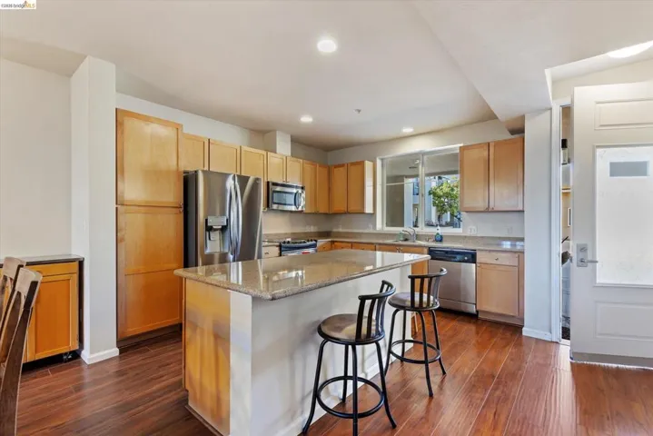 Kitchen with stainless steel appliances,