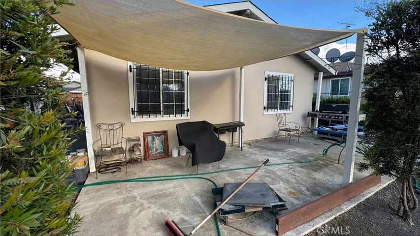 Concrete rear patio.