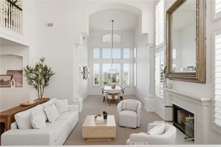 Formal Living Room with Soaring Ceilings