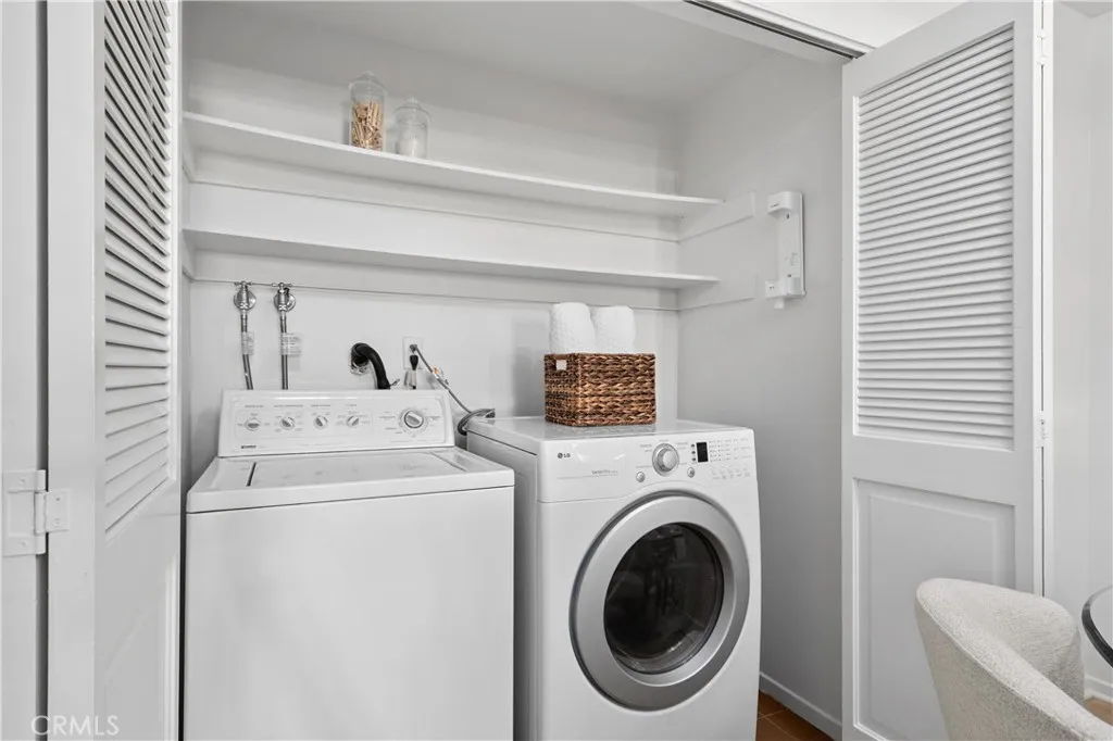 Indoor laundry space in the multi-purpose nook area.