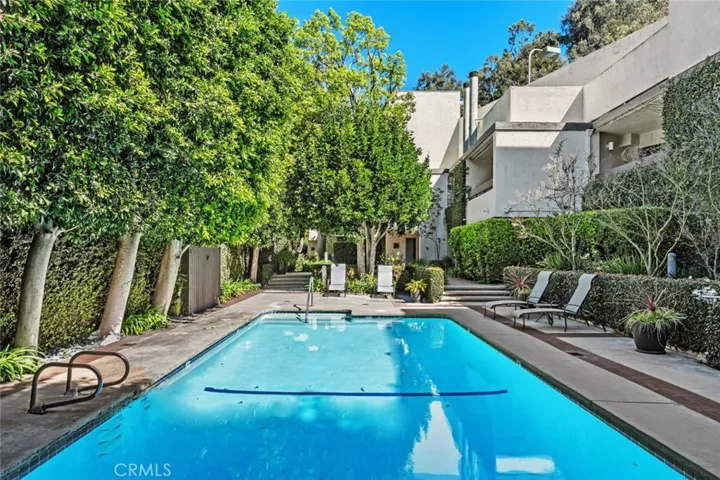 Tree-lined pool for privacy