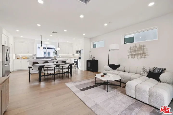 Model home living room with de