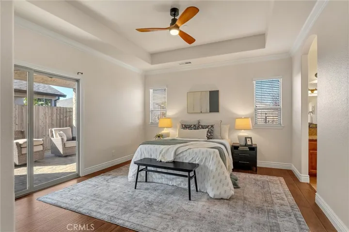 Large Primary Bedroom with Coffered Ceiling