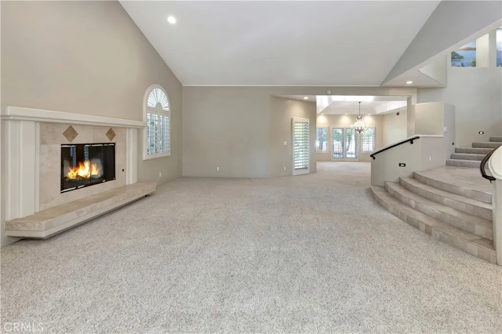 Living room with AI-gen'd flames