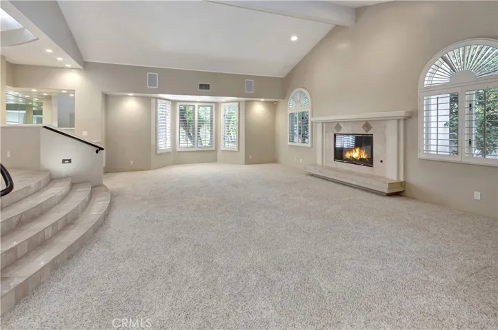 Living room with AI-gen'd flames