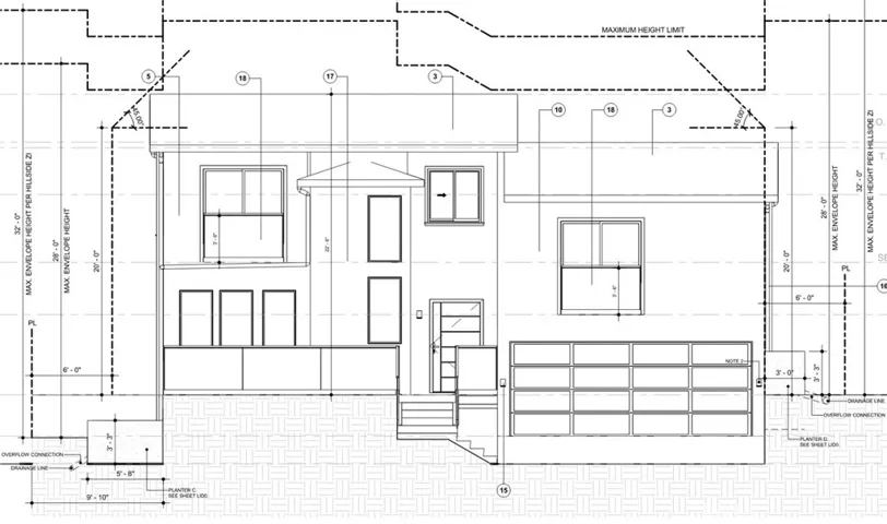 Screenshot of elevations from the architectural drawings – for reference only

