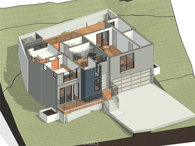 3D mass of the architectural 3D modeling. – for illustrative purposes only.


