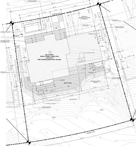 Screenshot of site plan from the architectural drawings – for reference only