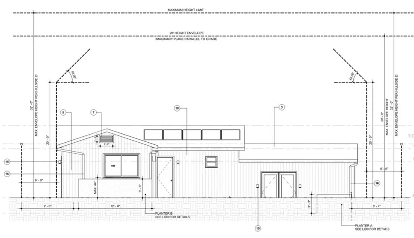 Screenshot of elevations from the architectural drawings – for reference only