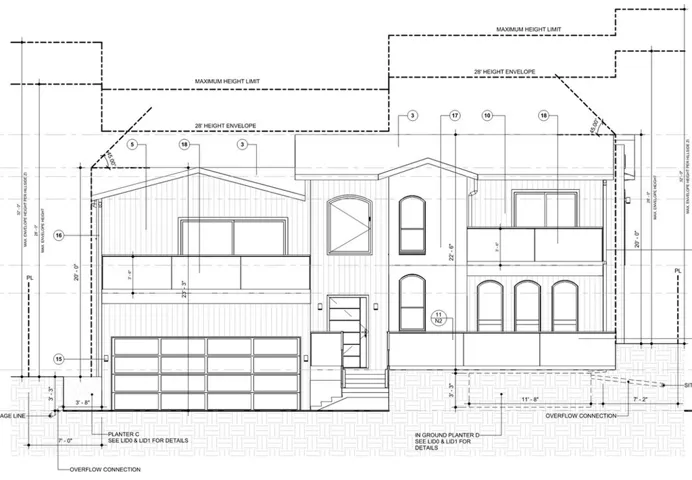 Screenshot of elevations from the architectural drawings – for reference only
