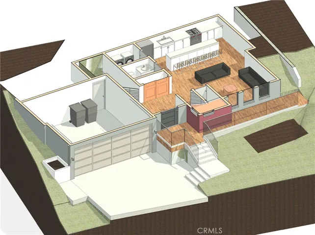 3D mass of the architectural 3D modeling. – for illustrative purposes only.