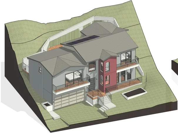 3D mass of the architectural 3D modeling. – for illustrative purposes only.