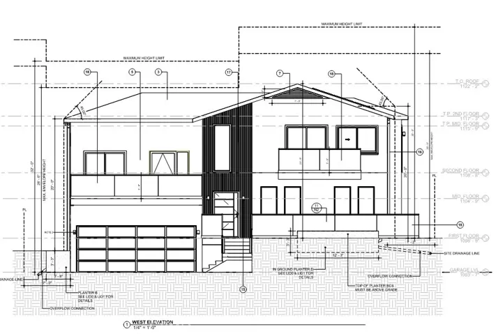 Screenshot from elevations from the architectural drawings – for reference only