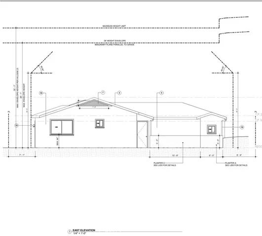 Screenshot from elevations from the architectural drawings – for reference only