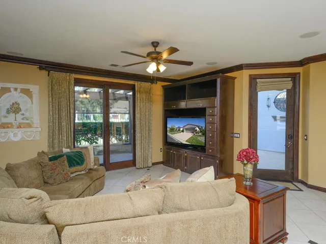 Family room view to back patio