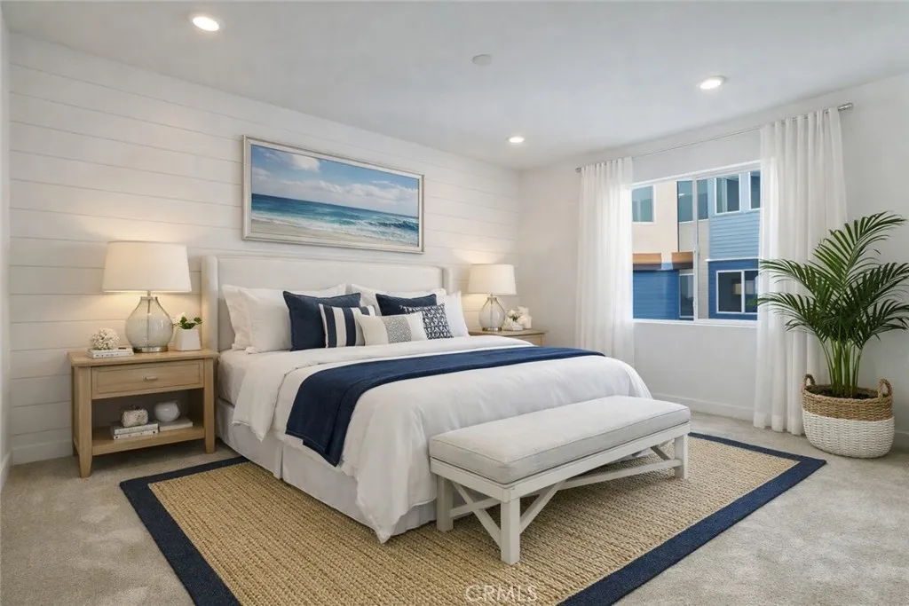 Virtually staged Bedroom