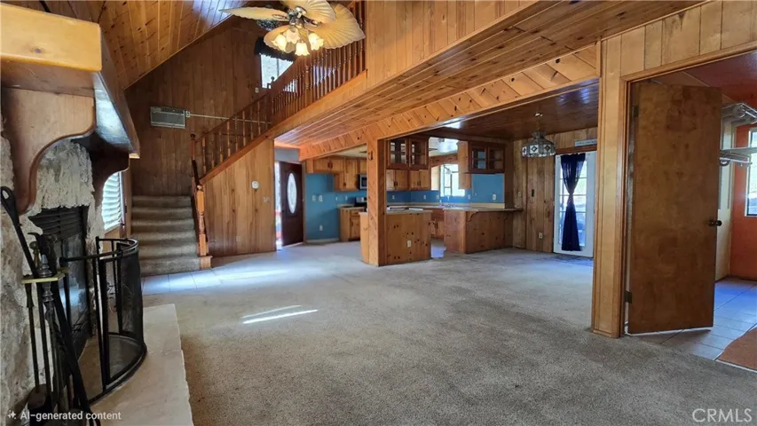 Kitchen, entry, Dining area, and Bathroom/Laundry all on mid level