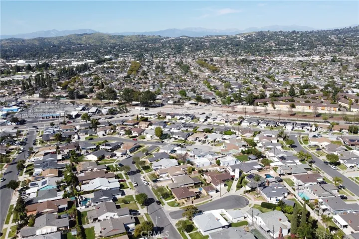 Aerial view looking north