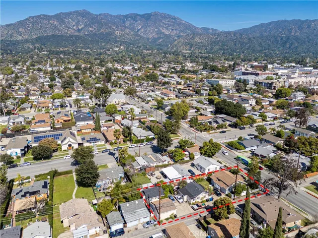 Drone view, showing outline of triplex