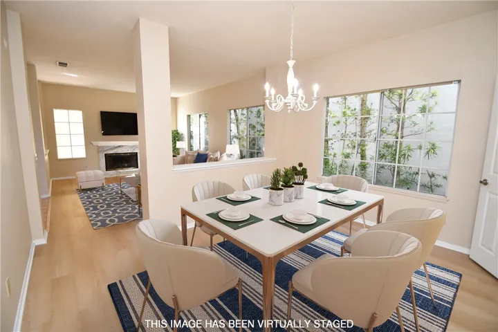 Virtually Staged Dining Room/Living Room