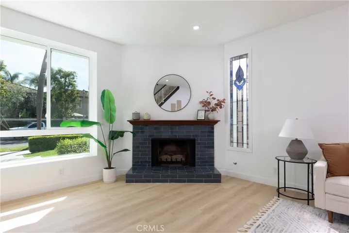 Gas & wood burning fireplace