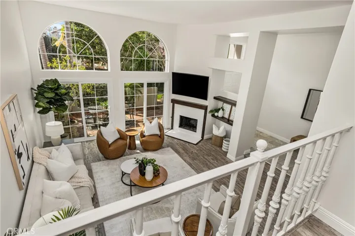 View from the dining room into the spacious living