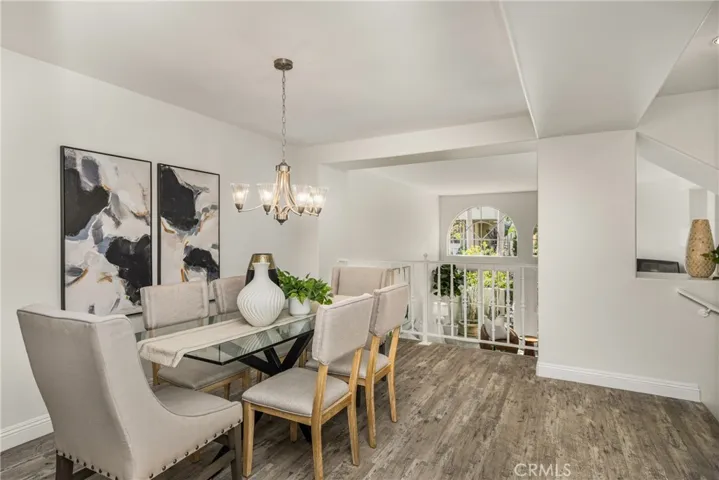 Dining room overlooking the spacious, light and bright living room