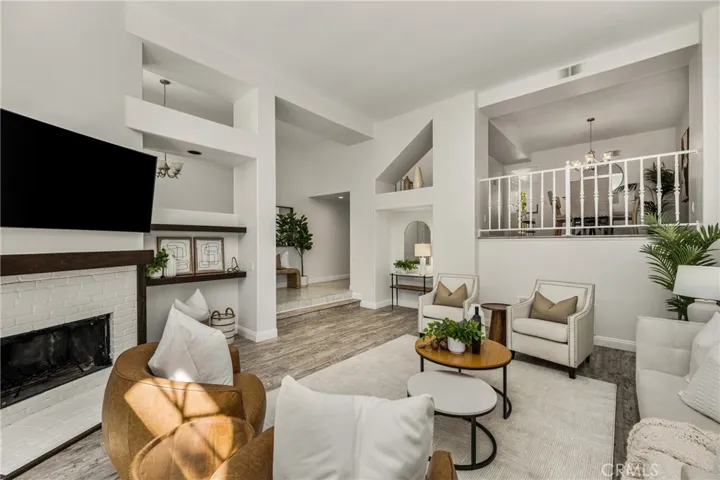 Open and spacious living room adjacent to the dining room