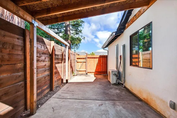 Side yard to ADU before paint.